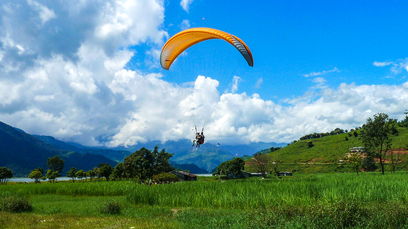 Paragliding over Pokhara