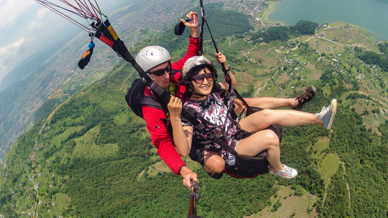 Paragliding in Pokhara, Nepal