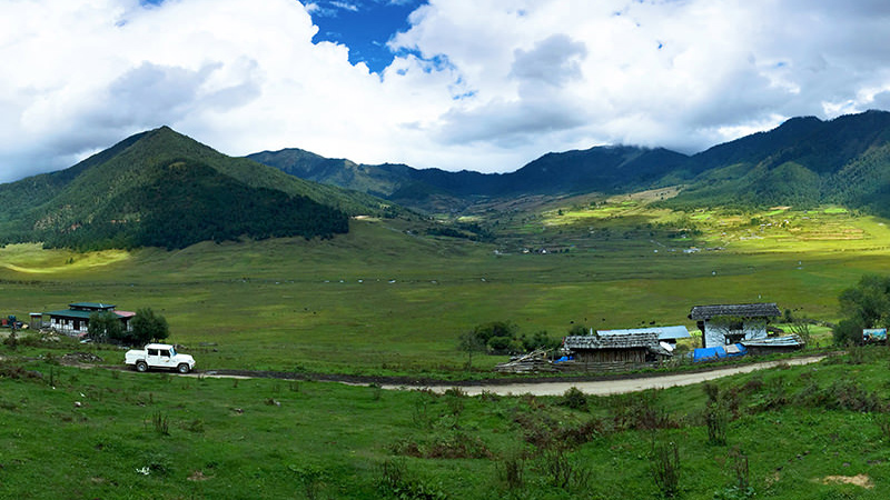 A scenic country road in Bhutan