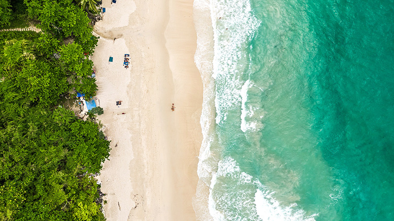 White Sand, Turquoise Sea Water in Phuket, Thailand
