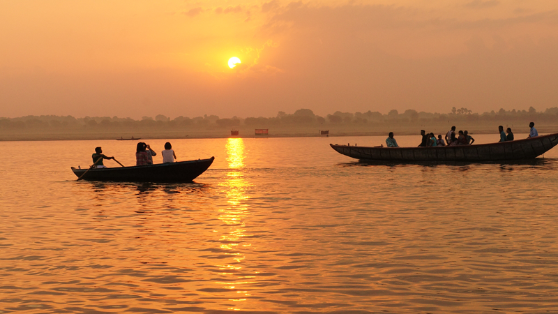 The Gorgeous Sunset over the Ganges River