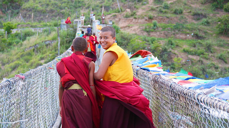 A happy young boy with a contagious smile in Bhutan