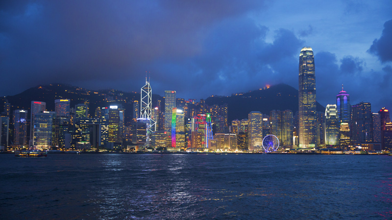 Vibrant Victoria Harbour at Night