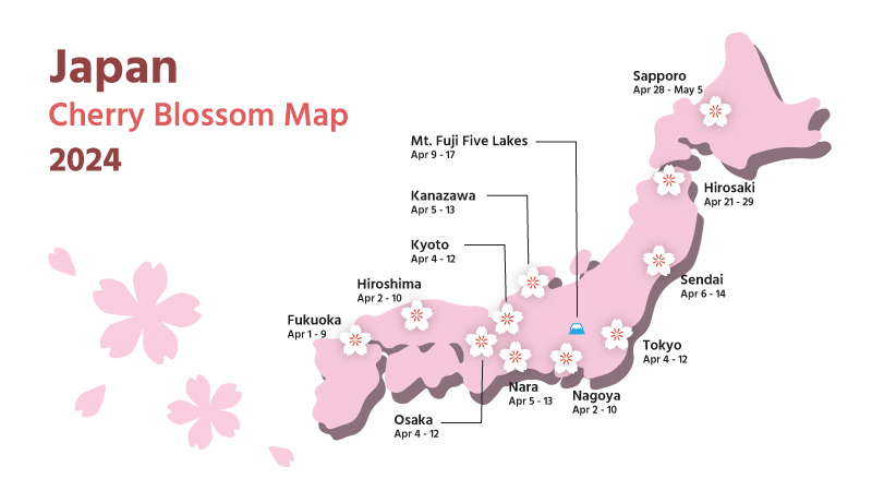 Japan Cherry Blossom Map 2024 68075 