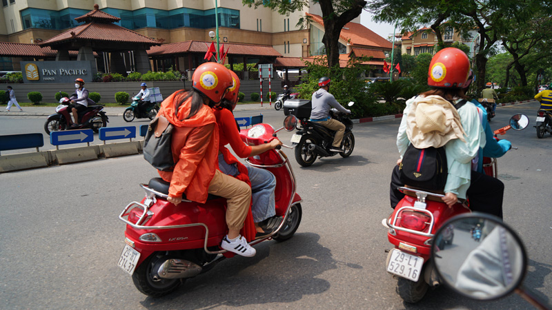 Stroll Around Town on Motorbikes