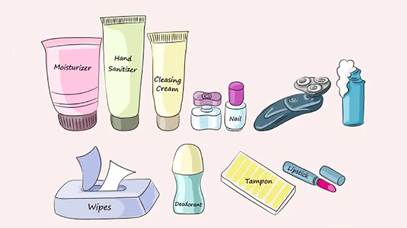 Artículos de tocador para un viaje a China