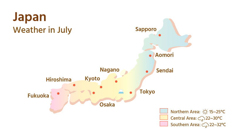 Japan Weather Map in July