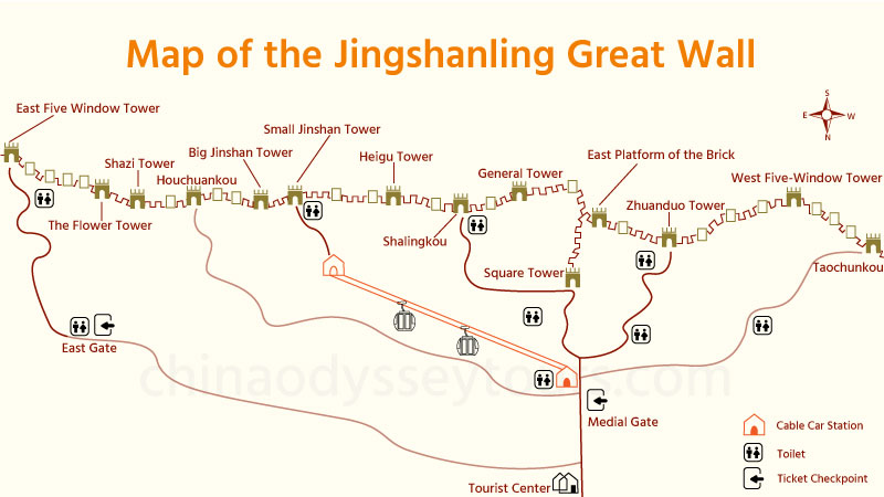 General map of Jinshanling Great Wall