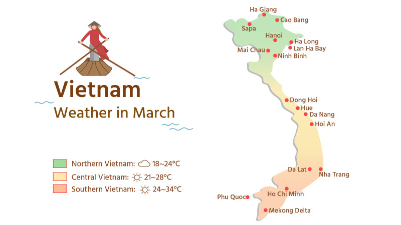 Vietnam Weather Map in March