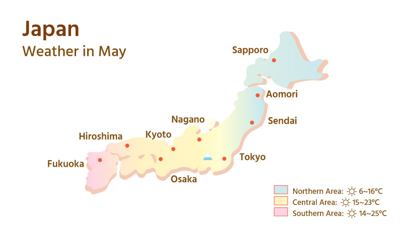 Japan Weather Map in May