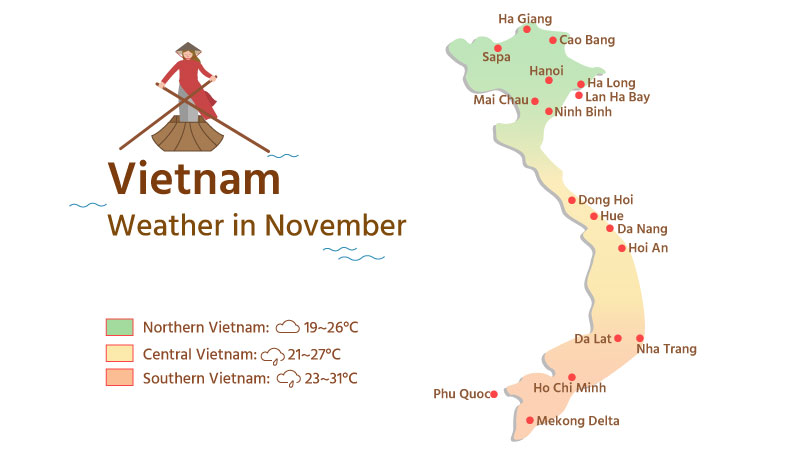 Vietnam's Weather Map in November