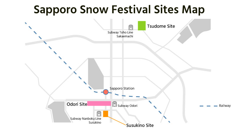 Sapporo Snow Festival Sites Map