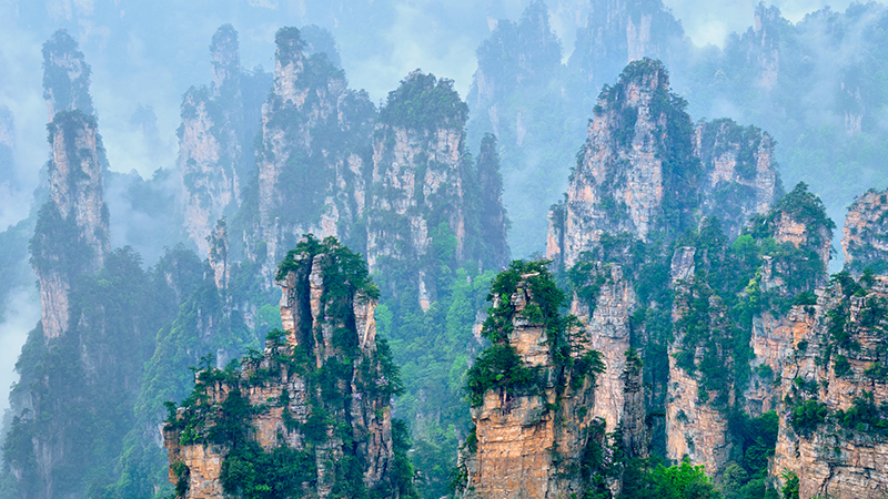 The mountains in Zhangjiajie National Forest Park