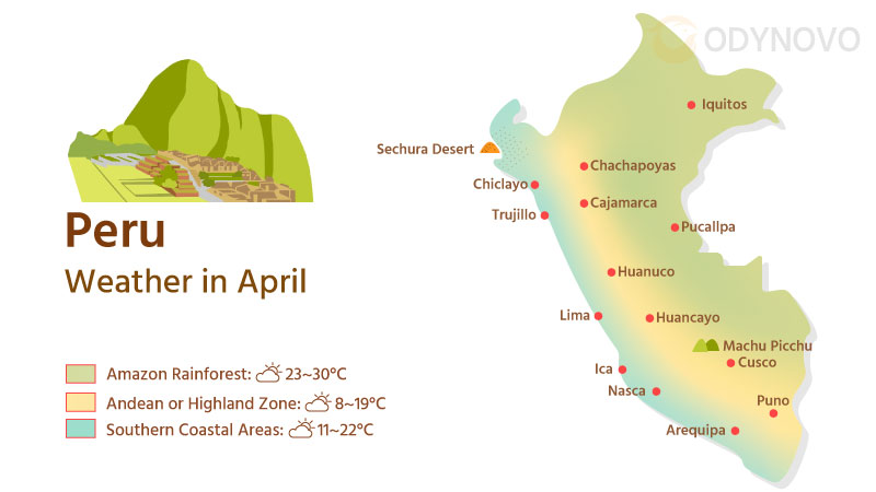 Map of Peru's Weather in April