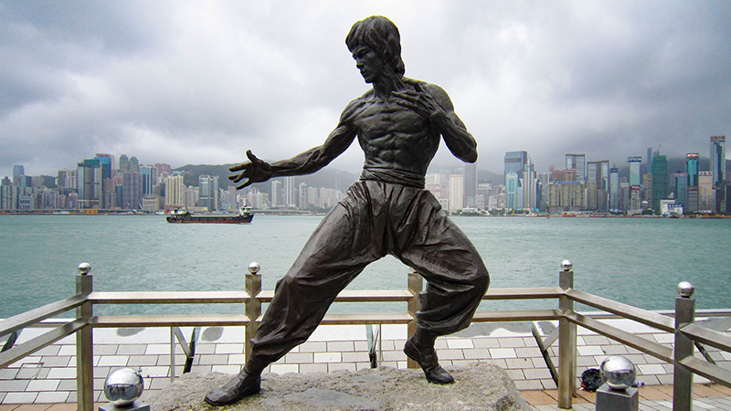Bruce Lee statue on the Avenue of Stars
