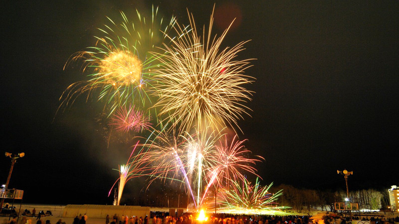 Snow Festival with Fireworks Display