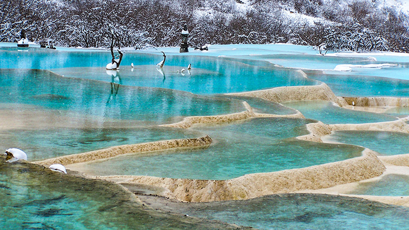 Winter view of Jiuzhaigou