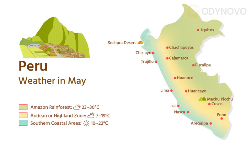 Map of Peru's Weather in May
