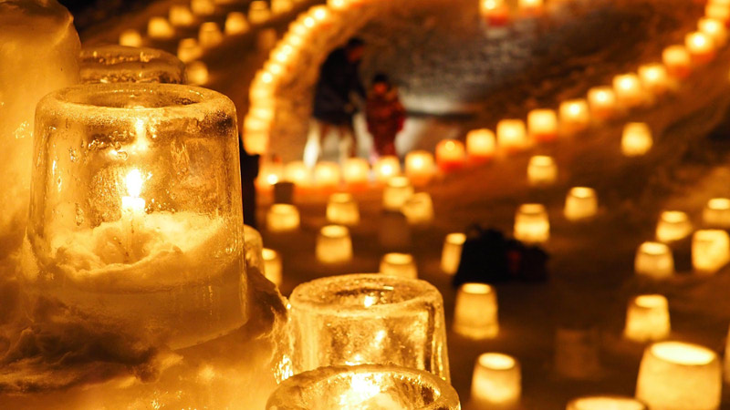 Snow Festival with Painted Candles