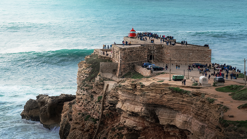 Big Waves of Nazare at Sao Miguel Fortress