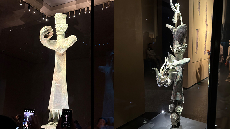 Two bronze standing figures