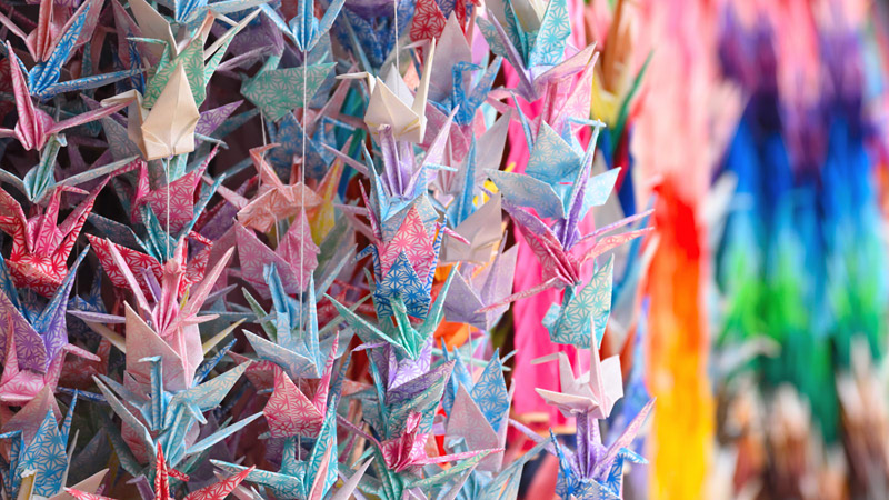 Colorful Paper Cranes
