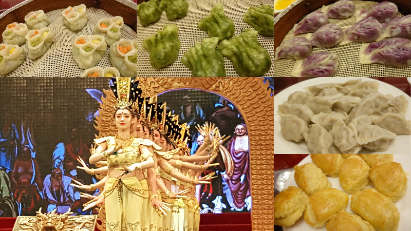 Enjoy the performance at a dumpling banquet