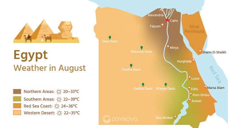 Egypt's Weather Map in August