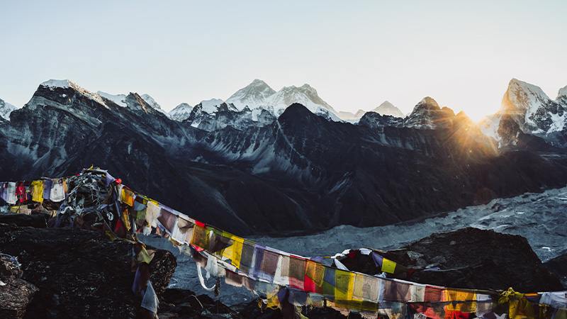 Admire sunrise at Mt. Everest