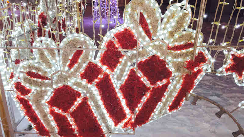 Giant Glittering Presents as City Decorations