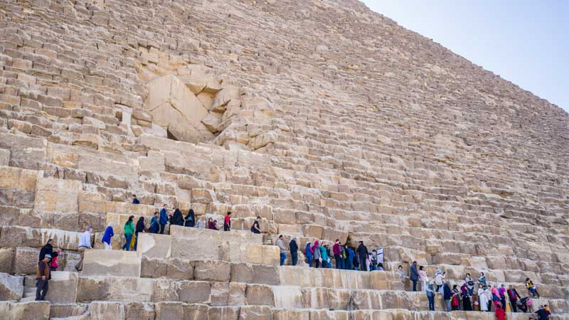 Climbing the Pyramids of Giza in Peak Season