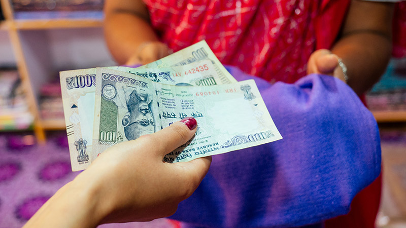 Indian Rupees Cash Paying