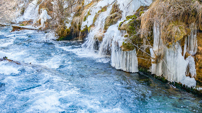 Beautiful waterfall in Jiuzhaigou Valley