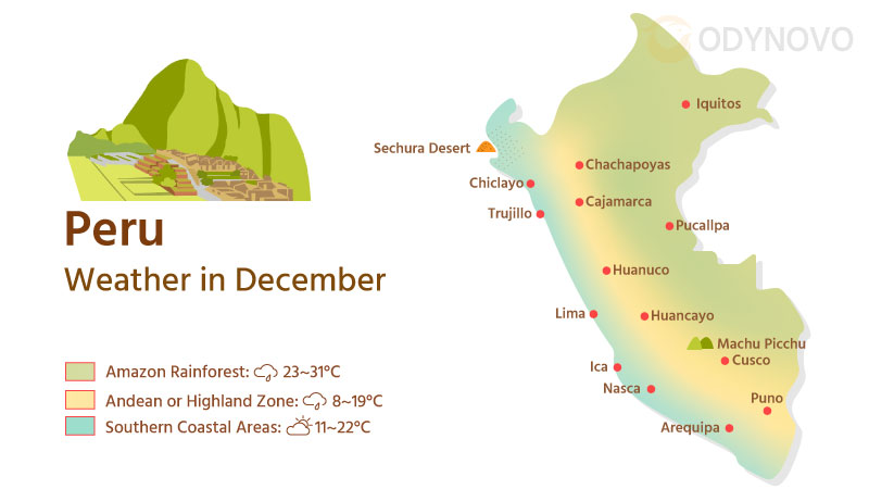 Map of Peru's Weather in December