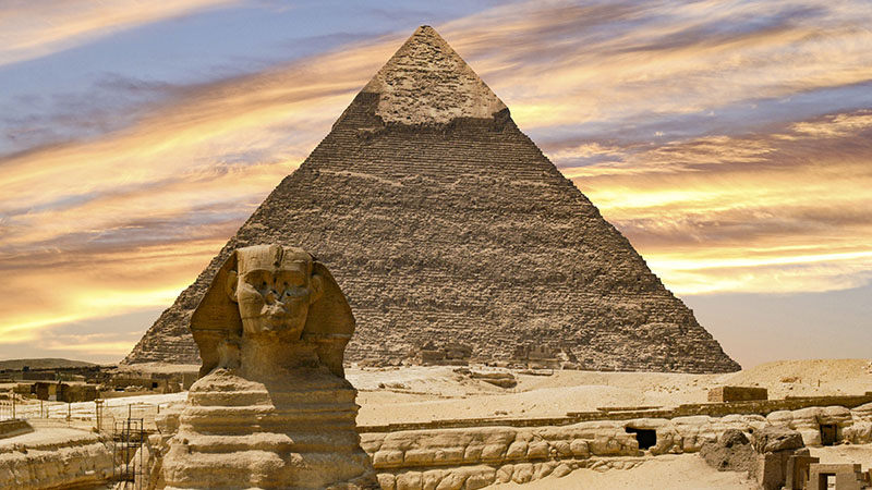 Sphinx and Pyramids in Egypt