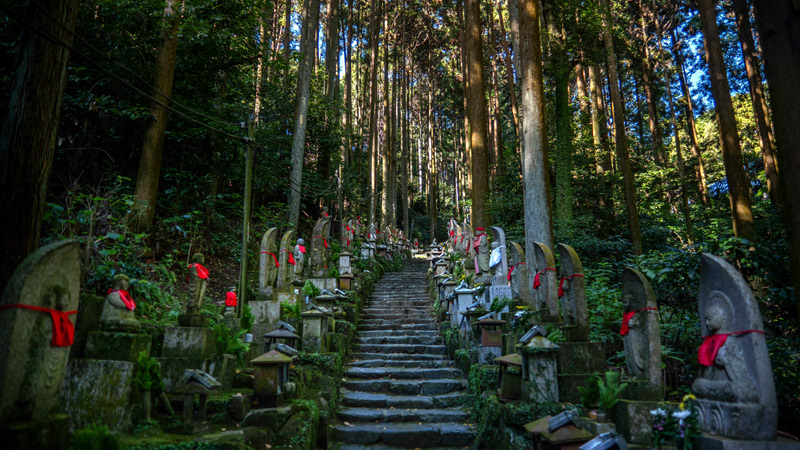Stone Statues Along the Path to Okunoin Cemetery