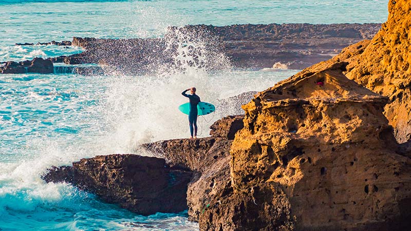 Surfer at Banana Point