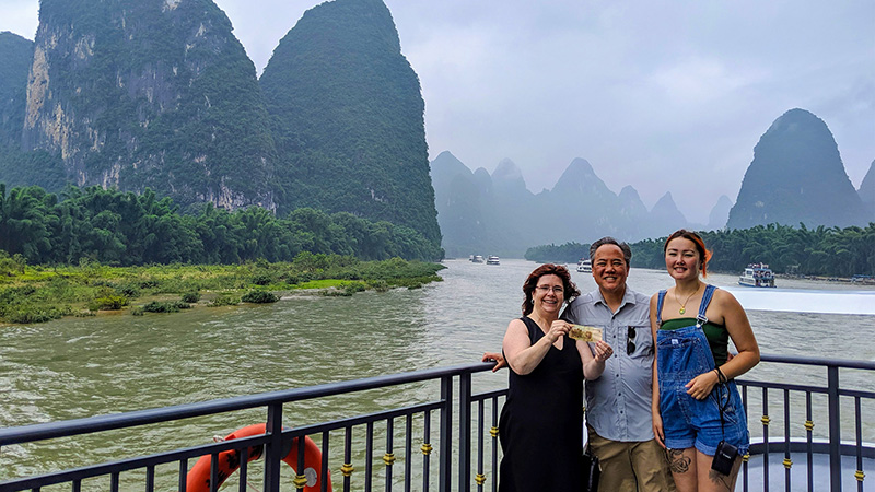 Our customers on Li River Cruise 