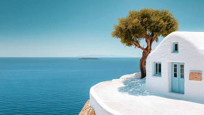 Stunning View of the Aegean Sea From Santorini