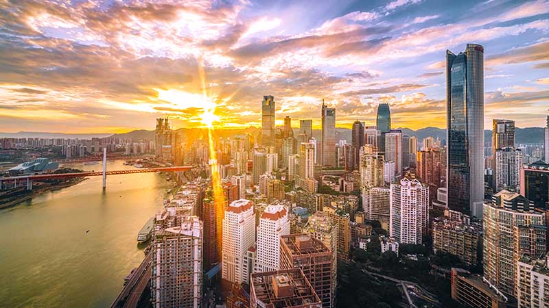 Beautiful aerial view of Chongqing