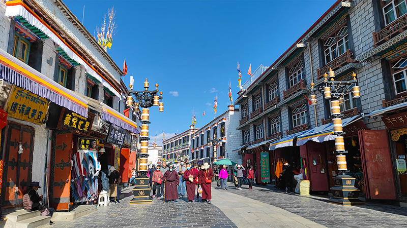 Barkhor Street near the Potala Palace in Tibet
