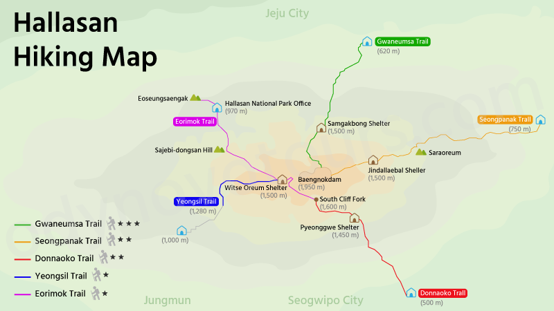 Hallasan Hiking Map