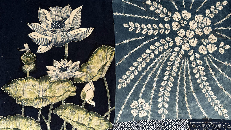 Hand-made indigo dyeing