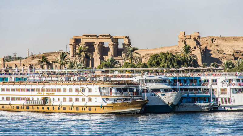 Nile Cruise Ships Docked Side by Side