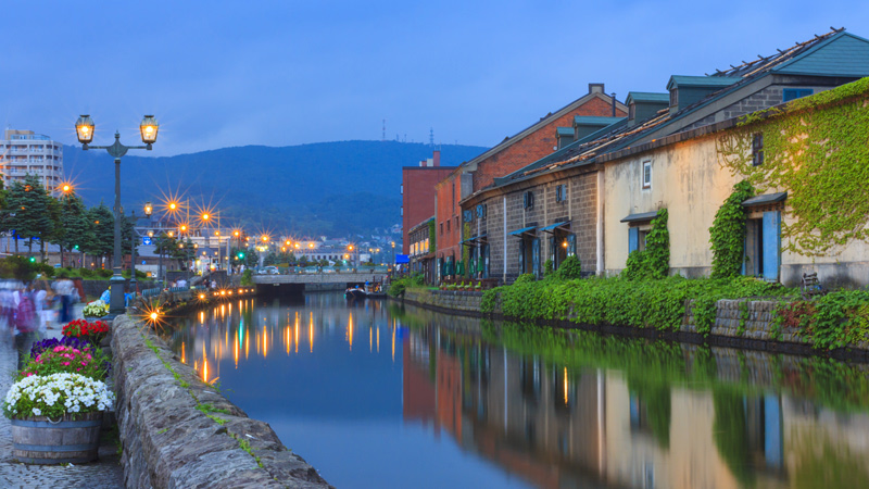 Otaru Canal in Hokkaido in Summer