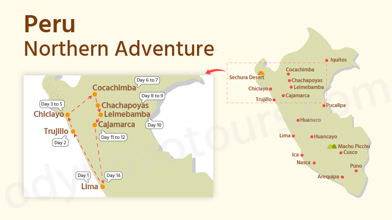 PeruTravel Map - Northern Adventure