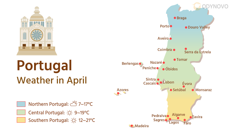 April Weather Map of Portugal