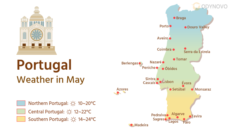 Weather Map of Portugal in May