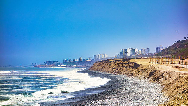 The Pacific Ocean Coast of Lima
