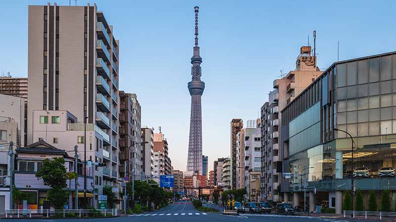 Tokyo Skytree and Street View